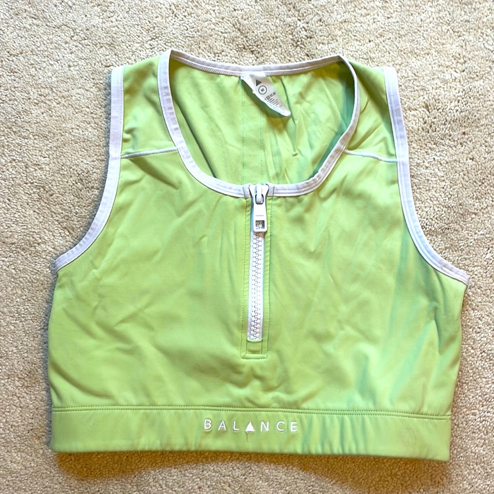 Balance athletics zipper bra top size medium